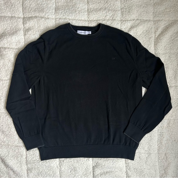 Calvin Klein Black Crewneck Sweater Timeless Design - Picture 2 of 10